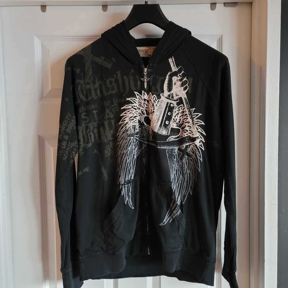 Men's Salvage Cotton Zip Up Hoodie